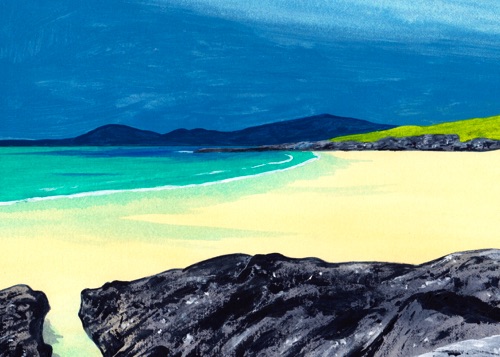 Nisabost Beach - Harris
11" x 8"
Acrylic
Mounted and framed to 18" x 14"
£450